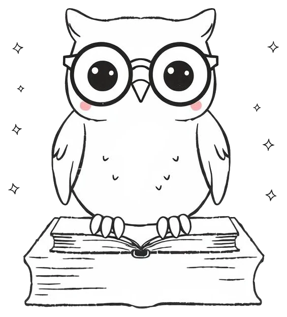 Owl reading books