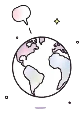 Globe with speech bubbles