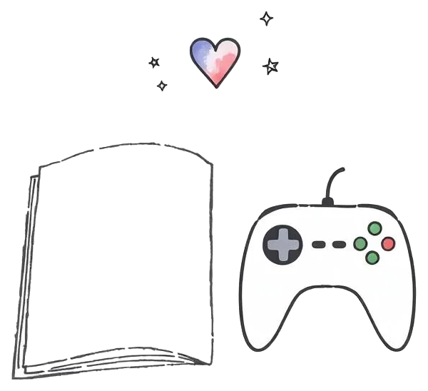 Book and game controller with heart