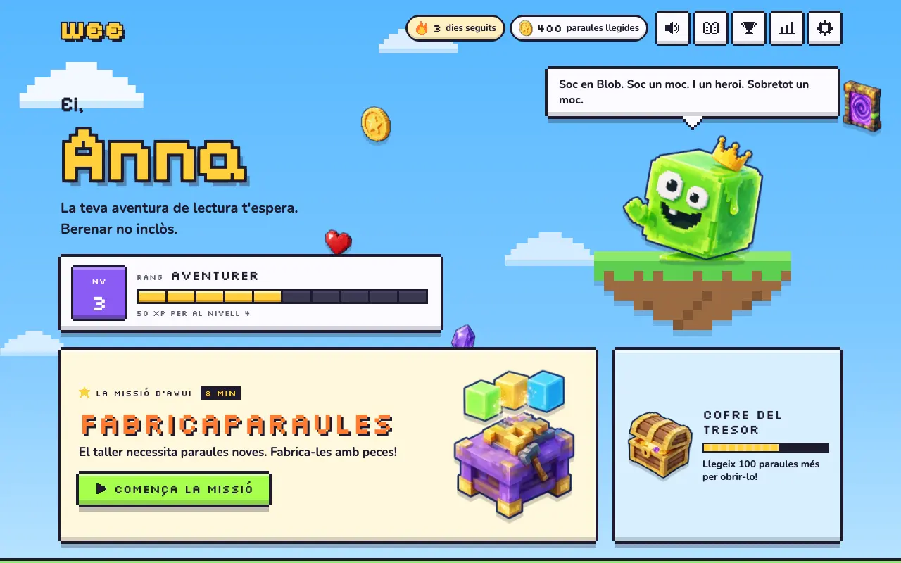 The 8–10 home screen
